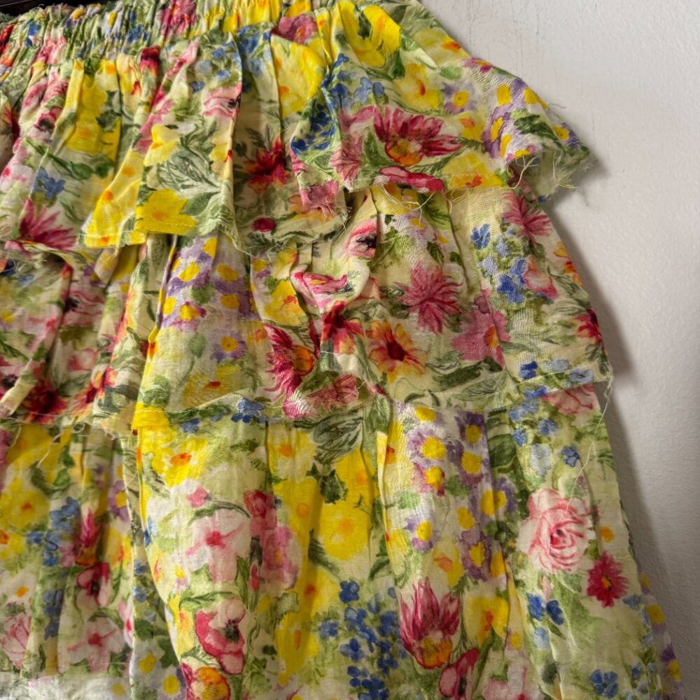 Loveshackfancy Brynlee Floral Tiered Mini Skirt View 3